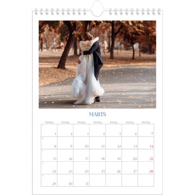 Fotokalender A4 (20 x 30 cm) — Klassisk kobolt [Marts]