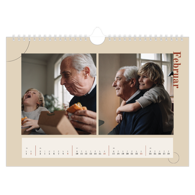 Fotokalender A4 — Asymmetrisk tekst [Februar]
