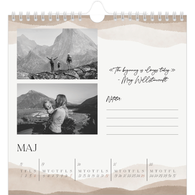 Årskalender kvadratisk — Velvære citater [kalender forside]