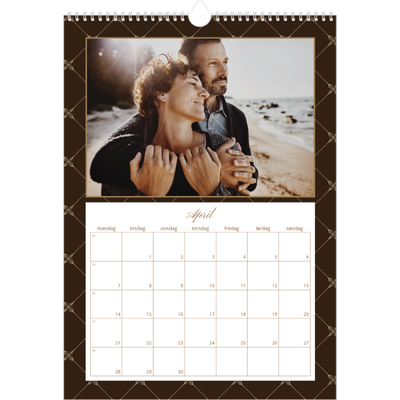 Årskalender A3 — Vintage monokrom [April]