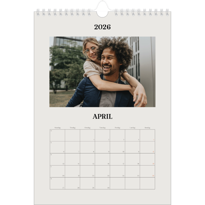 Fotokalender A4 (20 x 30 cm) — Simpelt og moderne [April]