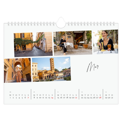Fotokalender A4 — Byferie (hvid) [Marts]