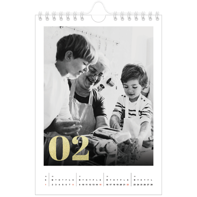 A5 Foto Kalender — Store tal i glitter [Februar]