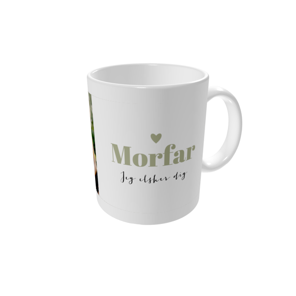 Krus med billede — Sød far-tekst