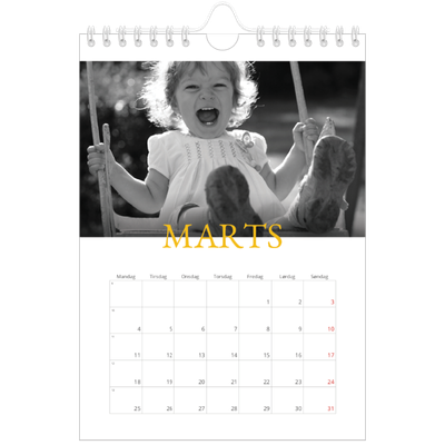A5 Foto Kalender — Heritage-stil [Marts]