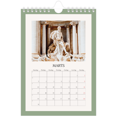 A5 Foto Kalender — Klassiske farver [Marts]