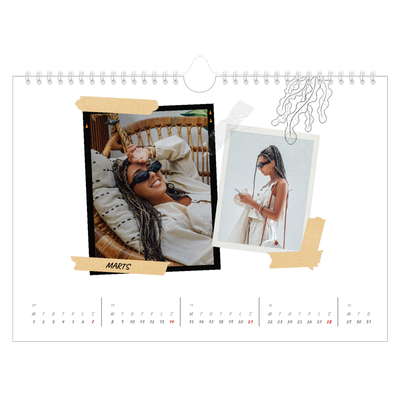 Fotokalender A4 — Scrapbook stil [Marts]