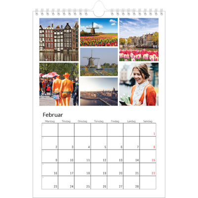 Fotokalender A4 (20 x 30 cm) — Billedgitter [Februar]