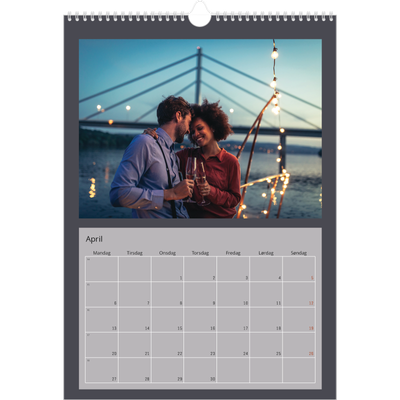 Årskalender A3 — Stilrene farver [April]