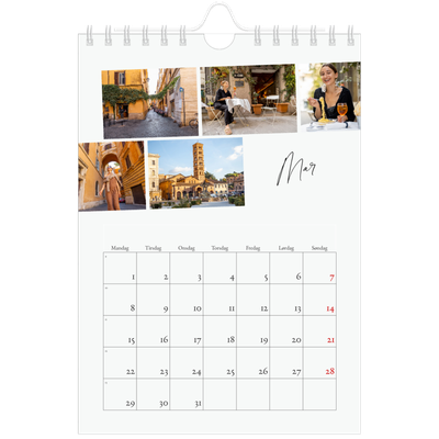 A5 Foto Kalender — Byferie (hvid) [Marts]