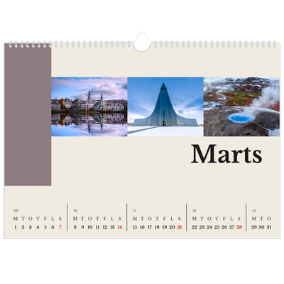 A3 Foto Kalender — Verdens seværdigheder [Marts]