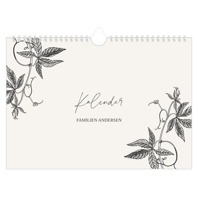 Fotokalender A4 — Blek & blomst [kalender forside]