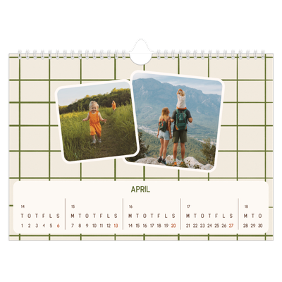 Fotokalender A4 — Retro mønstre [April]