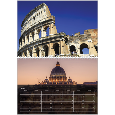 Fotokalender A4 dobbelt (30 x 40 cm) — Transparent kalender [Marts]