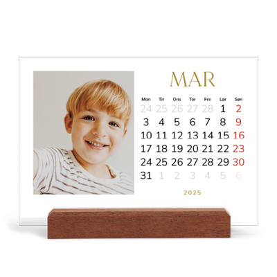 Staffeli kalender - liggende  — Guld stor skrift [Marts]