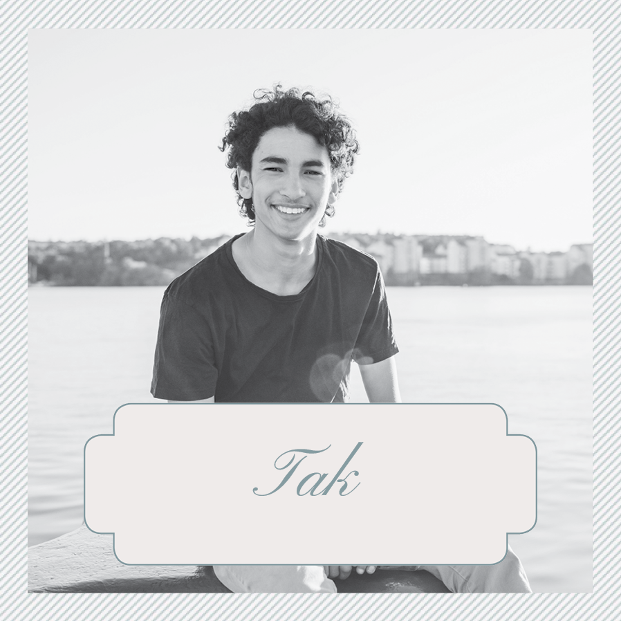 Takkekort — Tynde blå striber