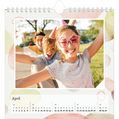 Årskalender kvadratisk — Akvarelspot [April]