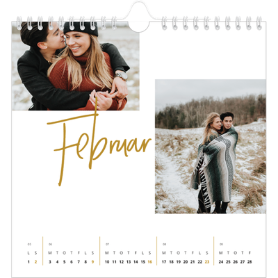 Årskalender kvadratisk — Guldstift [Februar]