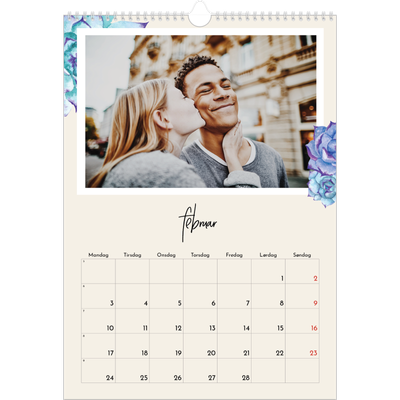 Årskalender A3 — Malte blomster [Februar]