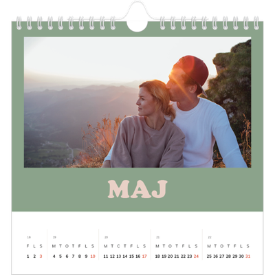 Årskalender kvadratisk — Retro rammer [kalender forside]