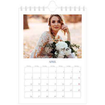 A5 Foto Kalender — Klassisk kobolt [April]