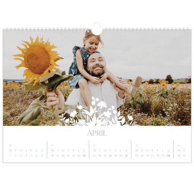A3 Foto Kalender — Blomstmotiv [April]