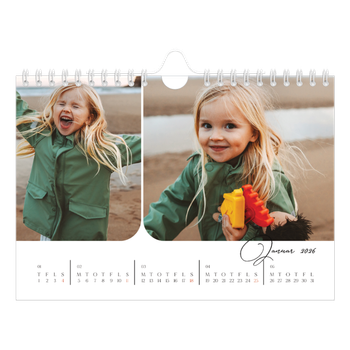 A5 Landskab Fotokalender — Øjebliksbilleder og skrift