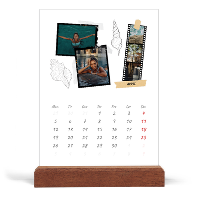 Staffeli kalender - stående  — Scrapbook stil [April]