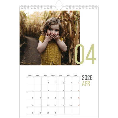 Fotokalender A4 (20 x 30 cm) — Måneder i tal [April]