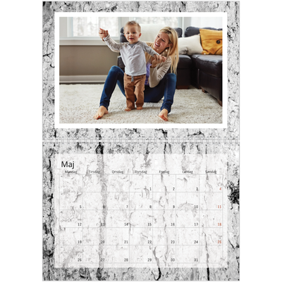 Fotokalender A4 dobbelt (30 x 40 cm) — Træbark [kalender forside]