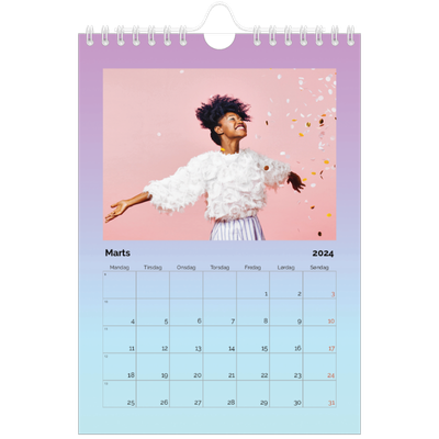 A5 Foto Kalender — Pastelfarver [Marts]