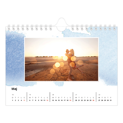 A5 Foto Kalender — Akvarel baggrunde [kalender forside]