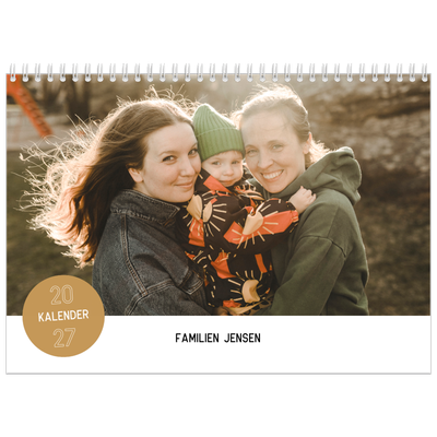 Fotokalender A4 dobbelt (30 x 40 cm) — Fotoklistermærke [kalender forside]