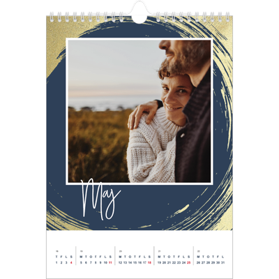 Fotokalender A4 (20 x 30 cm) — Gylne penselstrøk [kalender forside]