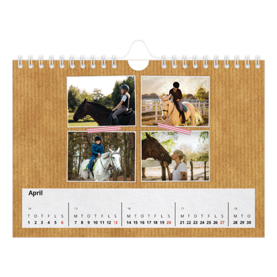 A5 Foto Kalender — Naturmatriale og tape [April]
