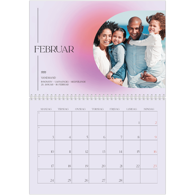 Fotokalender A4 dobbelt (30 x 40 cm) — Astrologi gradient [Februar]