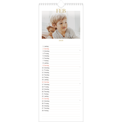 Køkkenkalender  — Guld stor skrift [Februar]