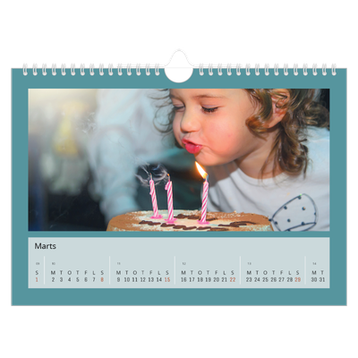 Fotokalender A4 — Stilrene farver [Marts]
