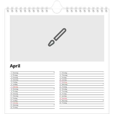 Årskalender kvadratisk — Design selv [April]