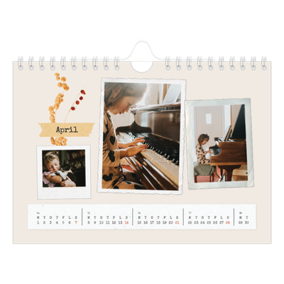A5 Foto Kalender — Vintage scrapbooking [April]