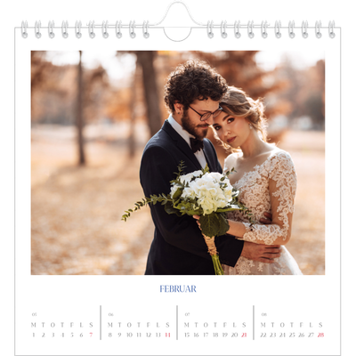 Årskalender kvadratisk — Klassisk kobolt [Februar]