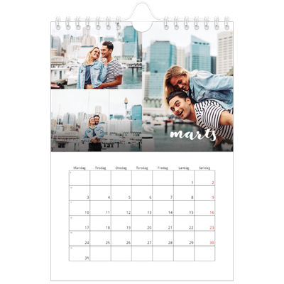 A5 Foto Kalender — Simpel skrift [Marts]