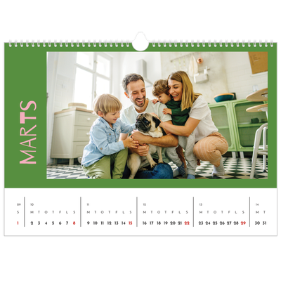 A3 Foto Kalender — Farverig kalender [Marts]