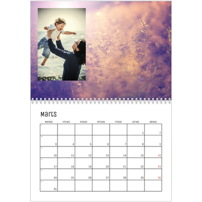 Fotokalender A4 dobbelt (30 x 40 cm) — Tilbage til naturen [Marts]