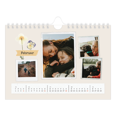 A5 Foto Kalender — Vintage scrapbooking [Februar]