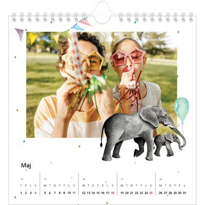 Årskalender kvadratisk — Akvarel dyr [kalender forside]