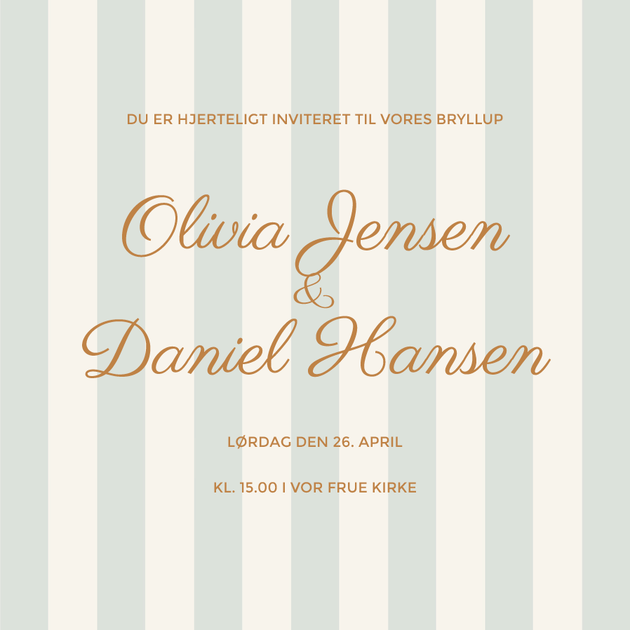 Invitationer — Skrift og striber