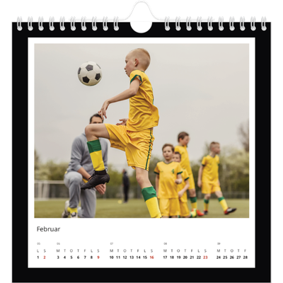 Årskalender kvadratisk — Sort baggrund [Februar]