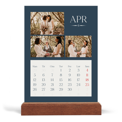 Staffeli kalender - stående  — Skifer & seriffer [April]