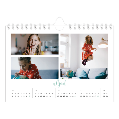 A5 Foto Kalender — Hej verden [April]